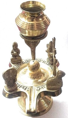 SBBCO Shivling with brass shivparivar Decorative Showpiece  -  11 cm(Brass, Gold)