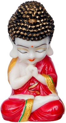Changa Red Happy Monk Table Decor Polyresin Showpiece Figurine. Decorative Showpiece  -  18 cm(Polyresin, Red)