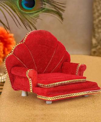 Suthar's Wooden Laddu Gopal's Shinghasan for Mandir/God Idols/Pooja Chowki/Kanhaji Decorative Showpiece  -  17 cm