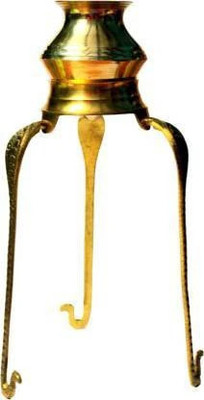 SBBCO shivling stand / Brass Lota for Puja Tripai Lota for Jalabhishek of Shivling Decorative Showpiece  -  18 cm(Brass, Gold)