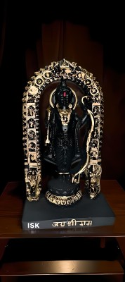 Isk Original Ram Lala Idol Murti, Ram Lalla Statue Idol for Puja, Home & Office- Decorative Showpiece  -  18 cm(Polyresin, Black, Gold)
