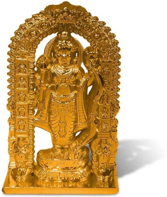 Adhvik Ram Lalla Idol Ayodhya Metal Murti Statue God Stand Car Dashboard/divine Gifts Decorative Showpiece  -  7 cm(Metal, Gold)