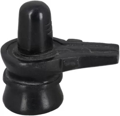 SHRI ASTHA VINAYAK BLACK_SHIVLINGAM_IDOL 05 5 cm Religious Idol & Figurine (Marble, Black) Decorative Showpiece  -  10 cm(Marble, Black)