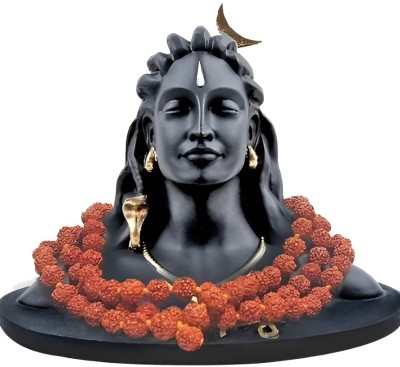 Mahakaal Adiyogi Statue A+ Quality Resin Shiv Ji Mahadev Idol Decorative Showpiece  -  13 cm(Polyresin, Black)