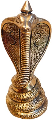 Anjini Brass Naag Devta Idol Spiritual Snake Goga Maharaj Murti for Pooja Temple 4 Inch Decorative Showpiece  -  9.5 cm(Brass, Gold)