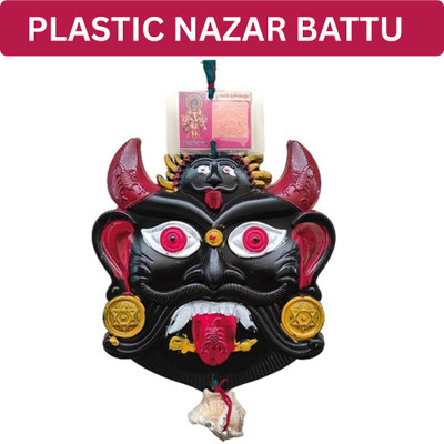 ROYALSHOPY Plastic Nazar Battu for Home, Shop & Office | Traditional Nazar Suraksha Kavach Decorative Showpiece  -  25.4 cm(Plastic, Black)