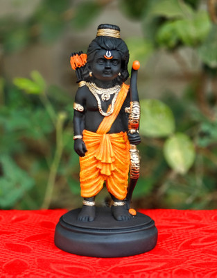 shinde exports Shri ramlala murti ram marble idol for home décor gift pooja 7 inches statue Decorative Showpiece  -  17.5 cm(Marble, Orange)