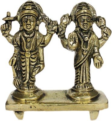 vinayakmoorti Vishnu Laxmi Sheshnag Idol Brass Goddess Vishnu Narayan Idol (Weight :- 0.375) Decorative Showpiece  -  8 cm(Brass, Gold)