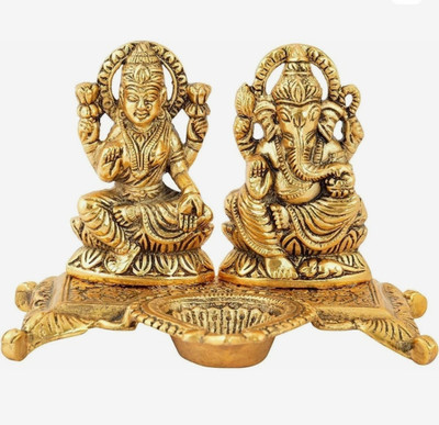 Anujkumar Decorative Showpiece  -  10 cm(Brass, Gold)