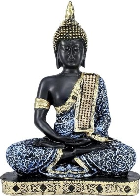 36 gun serve sampaan 36 Gun Serve Sampaan Meditating Sitting Buddha Idol Statue Sculpture for Home Decorative Showpiece  -  23 cm(Polyresin, Blue)