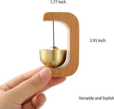 TECHEL Wood Doorbell Chime Decorative Loud Door Bell CRRD28 Decorative Showpiece  -  3 cm(Wood, Gold)