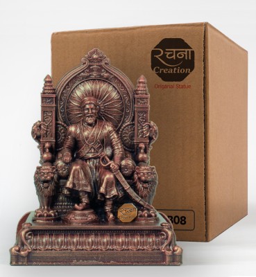 rachana creation Shivaji Maharaj statue Decorative Showpiece  -  12 cm(Polyresin, Copper)