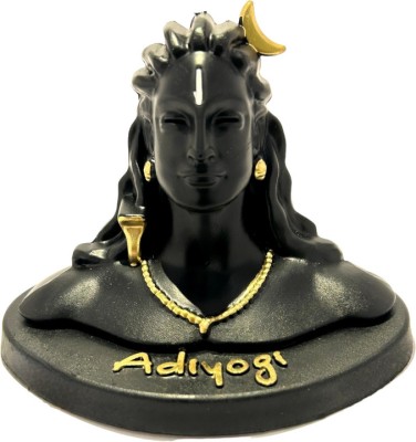 AUTODIFY ABS Adiyogi Statue / Lord Shiva Idol / God Mahadev Figurine 3 inch for car Decorative Showpiece  -  7.5 cm(Plastic, Black)