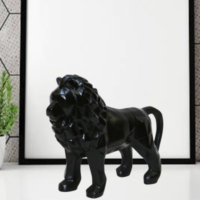 Flipkart SmartBuy Majestic Lion Showpiece - Regal Home Decor - Symbol of Strength and Royalty Decorative Showpiece  -  21 cm(Polyresin, Black)