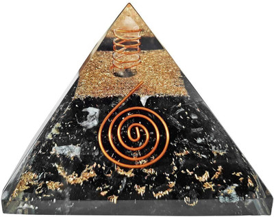 Treemaison Coronating Homes Crystal Black Tourmaline Pyramid (2 Inch) Pyramid for Home & Office Decor Decorative Showpiece  -  5.08 cm(Crystal, Black)
