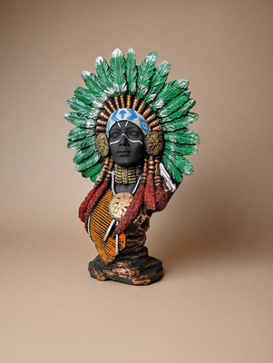 Triivvayu The Tribal Chief Decorative Showpiece  -  28 cm(Polyresin, Black)