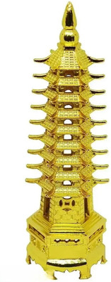 shree krishana traders Education Tower Gold Metal Decorative Showpiece  -  13.5 cm(Metal, Gold)