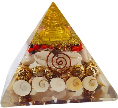 Soul Wise Laxmi Abundance Pyramid: Gomati Chakra, Kodi & Rudraksha Certified) Decorative Showpiece  -  3 cm(Crystal, Clear)