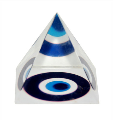 Vastu Art Vastu / Feng Shui / Evil Eye Crystal pyramid For Removing Negative Energy Decorative Showpiece  -  5 cm(Glass, White)
