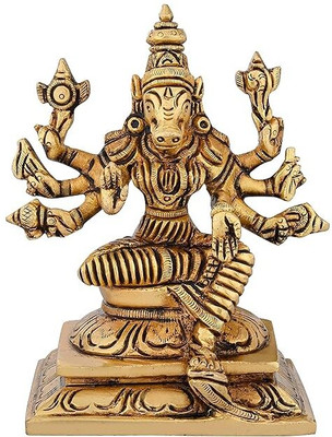 Chkoteravatiya Antique Finish Varahi Amman Brass Idol Murti Moorti Statue 2inch 100gram idol Decorative Showpiece  -  4 cm(Brass, Gold)