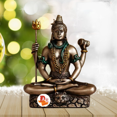 DARIDRA BHANJAN Shiv ji mahadev Idol Statue Resin Shiv ji murti, Adiyogi For Car Dashboard Decorative Showpiece  -  8 cm(Polyresin, Brown)