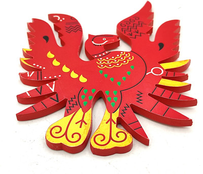 Plus Value Phoenix Bird Business Career Fame Reputation Recognition 6inch Decorative Showpiece  -  10.16 cm(Wood, Red, Yellow)