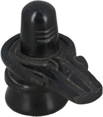 GREENTOUCH CRAFTS SMALL 1 INCH shivlinga for Pooja/shivling shivling/shivling car Dashboard Decorative Showpiece  -  12 cm(Marble, Black)