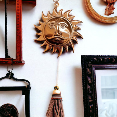 Chkoteravatiya Copper Hanging Vastu Dosh Surya Yantra | Shree Surya Narayan Yantra Decorative Showpiece  -  13 cm(Copper, Brown)