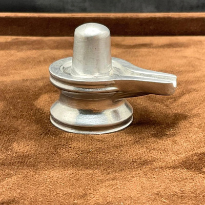 SS Murti 75-100g Certified Parad Shivling Mercury Shivling Lord Shiva's Religious Decorative Showpiece  -  5 cm(Silver Plated, Silver)
