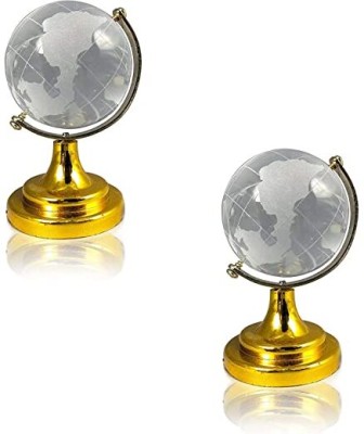 jangra Feng Shui Vastu Crystal Glass Globe for Office Home Table, Success, Pack Of 2 Decorative Showpiece  -  8 cm(Crystal, White)