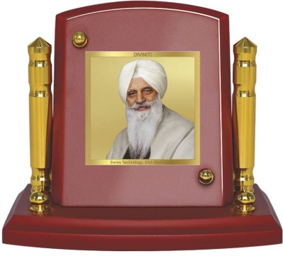 DIVINITI 24K Gold Plated Radha Swami Photo Frame For Car Dashboard, Home Decor, Table Decorative Showpiece  -  7 cm(Gold Plated, Multicolor)