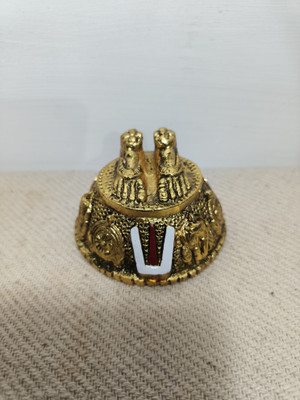 RS HANDICRAFTS Ganesh Idol Diya Oil Lamp Deepak Diwali Special Decorative Showpiece  -  7 cm(Aluminium, Gold)