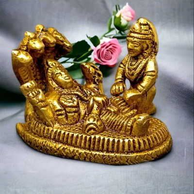 SUNINOW Suninow Brass Vishnu Laxmi idol for home and office Decorative Showpiece  -  4 cm(Brass, Gold)
