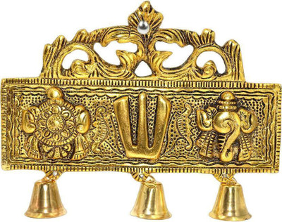 RADHAKFT Shankh Chakra Namah of Lord Vishnu Tirupati Balaji | Shankha Chakra Tilak 1 Decorative Showpiece  -  15.2 cm(Metal, Gold)