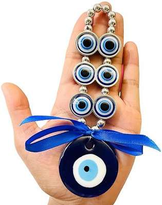 vigamu six6 eye evil eye hanging for goodluck of home and shop Decorative Showpiece  -  18 cm(Glass, Plastic, Metal, Blue)