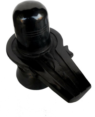 VALUE CRAFTS Marble Shivling Decorative Showpiece  -  12 cm(Stone, Black)