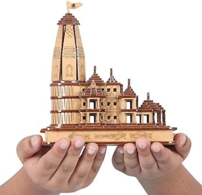 erthenterprise Shri Ram Mandir Ayodhya 3D Wooden Temple Decorative Showpiece for multi use Decorative Showpiece  -  16 cm(Wood, Brown)