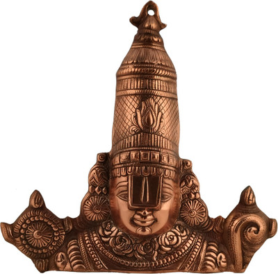 CRAFTHOUSE Wall Hanging Idol of Lord Balaji/Tirupati Balaji/Venkateswara Face Decorative Showpiece  -  40 cm(Brass, Copper)