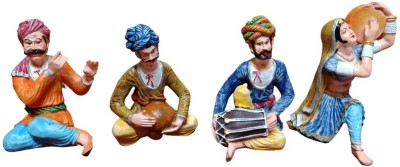 TGBbyAavya Resin Rajasthani Traditional Musical Couple Decorative Showpiece for Home Decor Decorative Showpiece  -  9 cm(Resin, Multicolor)