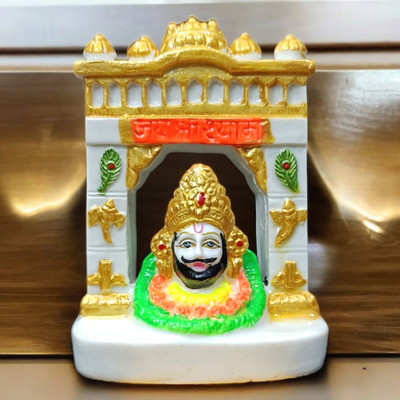 VK Trending Bazaar Khatu Shyam Ji Idol with Toran Dwar Marble Finish Resin Murti Shish ke Daani Decorative Showpiece  -  9.5 cm(Resin, Multicolor)