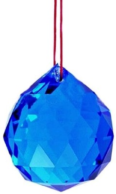 HOUSEOFASTRO Crystal Ball Hanging Feng Shui Vastu Sphatik Prism Ball 30 mm for Good Luck Decorative Showpiece  -  5 cm(Crystal, Dark Blue)