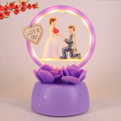 Elegant Lifestyle Love Couple Statue for HomeDecor Anniversary Christmas New Year Valentine's Gift Decorative Showpiece  -  14 cm(Polyresin, Lavender)