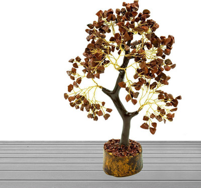 vastu vardan Vastu Crystal Red Jesper Tree 300 Beads Tree Showpiece For Home Decor Decorative Showpiece  -  26 cm(Stone, Red)
