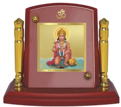 DIVINITI 24K Gold Plated Hanuman Ji Photo Frame For Car Dashboard, Home Decor, Puja Decorative Showpiece  -  7 cm(Gold Plated, Multicolor)