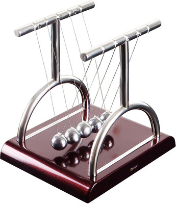 VOLTegIC Newton Cradle Pendulum, Metal Perpetual Motion Decorative Showpiece  -  13.5 cm(Steel, Metal, Plastic, Black, Silver)