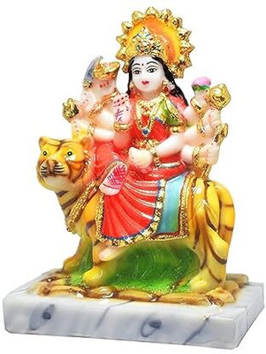 Jet Maa Durga Devi Idol Statue – Sherawali Mata Vastu Showpiece for Home & Temple Decorative Showpiece  -  3 cm(Brass, Multicolor)