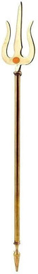 Alodie Mahadev's Energized Brass Pooja Trishul with Stand for Pooja Room(3.8Wx18.5H IN) Decorative Showpiece  -  46.99 cm(Brass, Gold)