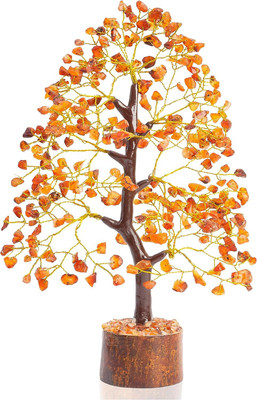 VIBESLE Carnelian Tree - Crystal Tree of Life - Gemstone Tree - Chakra Tree - Money Tree Decorative Showpiece  -  28 cm(Stone, Red)