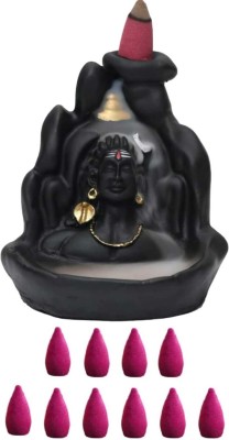 vivaecommerce Shiva Smoke Fountain with free 30 Cones Decorative Showpiece  -  10 cm(Resin, Black)