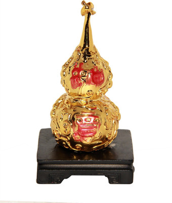 Vastu Art Vastu / Feng Shui / Wu Lou Statue For Health, Wealth And Prosperity Decorative Showpiece  -  10 cm(Polyresin, Gold)